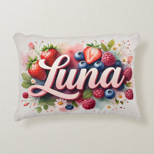 Berry personnalisé Nom Floral Coussin - Luna