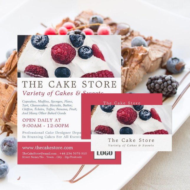Berry Pie, Cakery, Cake Store Werbung Flyer (Von Creator hochgeladen)