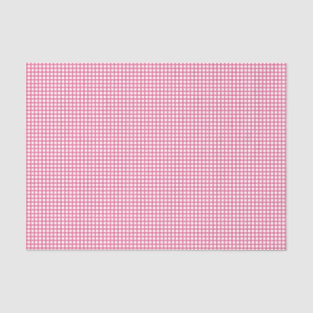 Berry Pink Colored Gingham Karo Pattern Seidenpapier (Vorderseite)