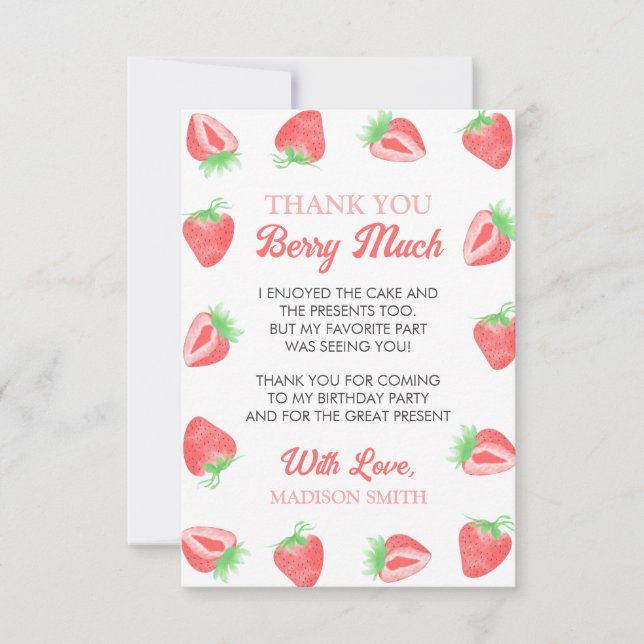 Berry Premier anniversaire Carte de remerciements  (Devant)