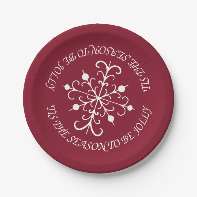 Berry Red Snowflake Paper Teller (Vorderseite)