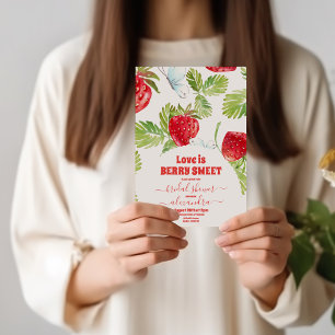 Berry Red Strawberry Brautparty Einladung