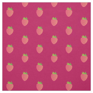 Berry Red Strawberry Cotton Fabric By Yard Stoff