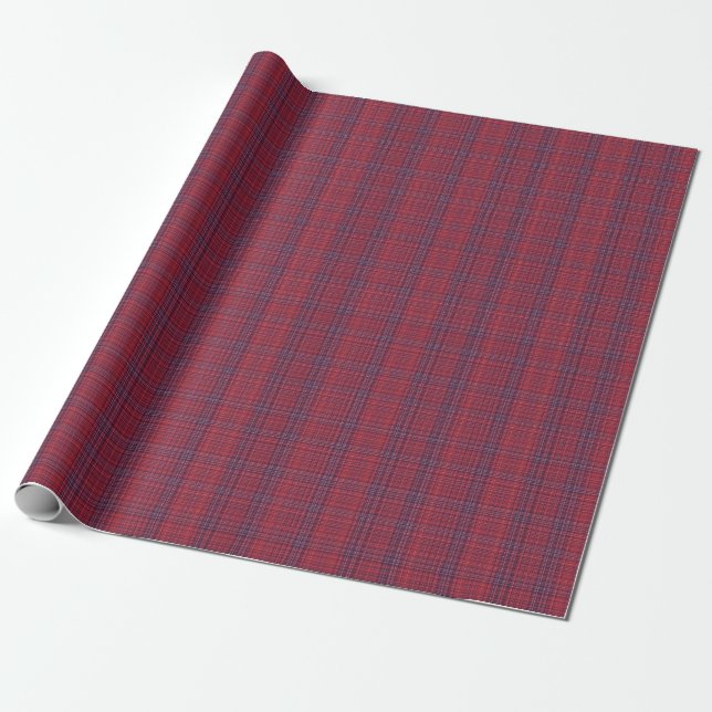 Berry Red und Slate Blue Subtile Kariert Geschenkpapier (Ungerollt)