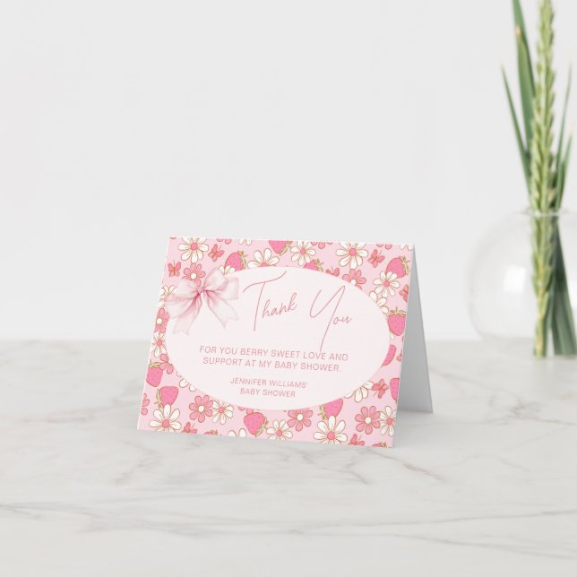 Berry rose Sweet Baby Girl Douche Merci Cartes (Devant)