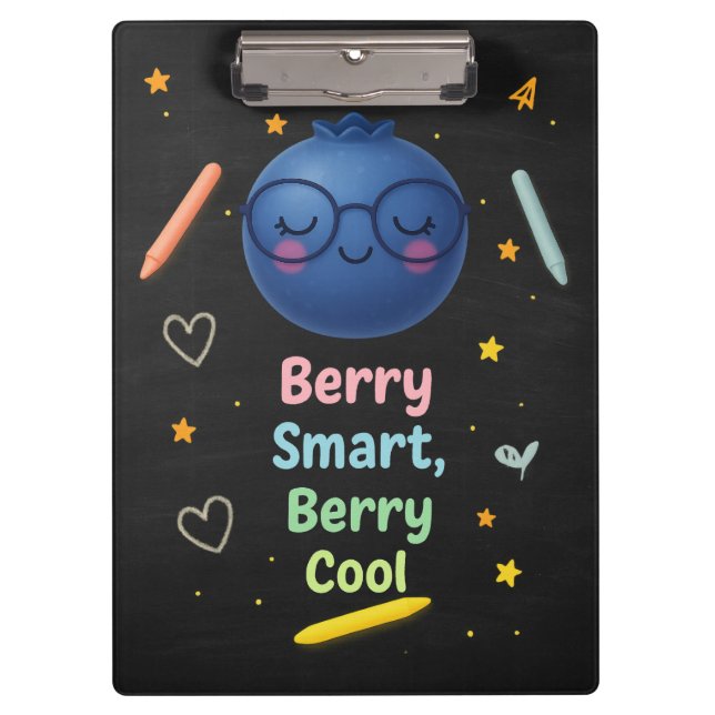 Berry Smart, Berry Cool Niedlich Chalkboard-Zwisch Klemmbrett (Vorderseite)