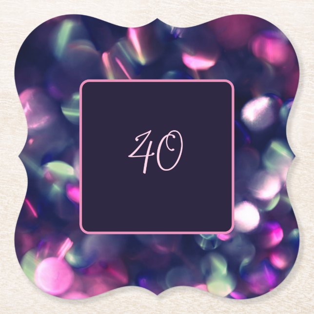 Berry Sparkle Customizable Paper Untersetzer (Vorderseite)