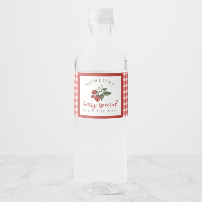 Berry Special Baby Shower Water Bottle Label (Vorderseite)