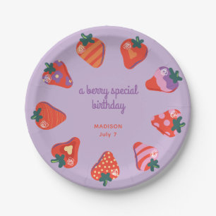 Berry Special Strawberry Birthday - Plum Pappteller
