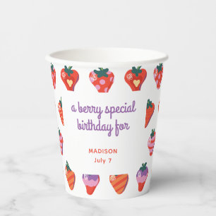 Berry Special Strawberry Birthday - White Pappbecher