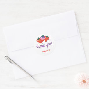 Berry Special Strawberry Birthday - White Runder Aufkleber