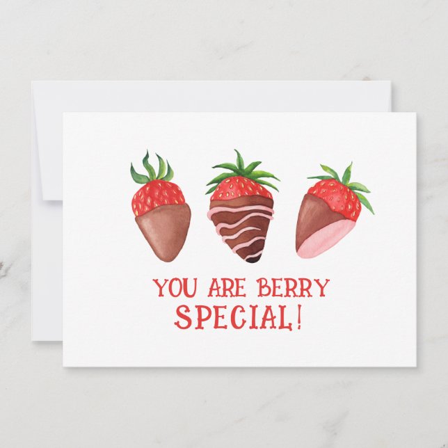 Berry Special Valentine Card, Erdbeere Dankeskarte (Vorderseite)