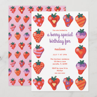 Berry Special zum Geburtstag Einladung - Rosa