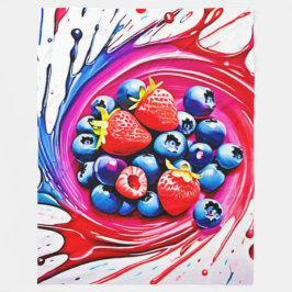 Berry Splash: Colour Burst Fleecedecke