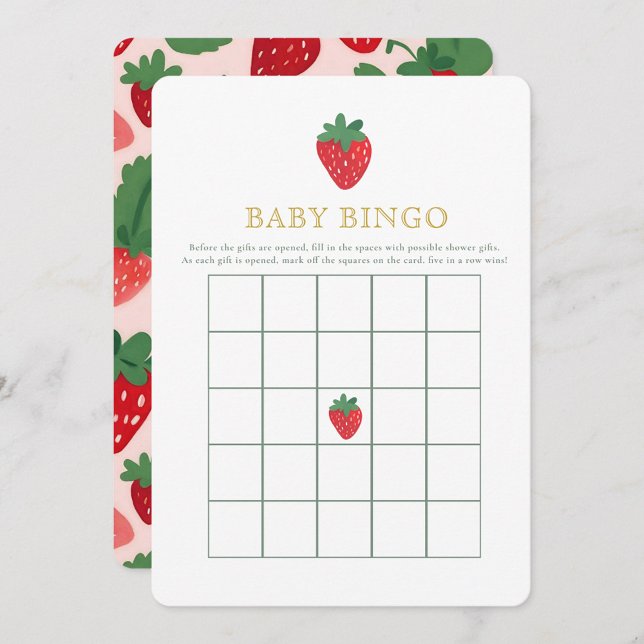 Berry Strawberry Baby Shower Baby Bingo Einladung (Von Creator hochgeladen)