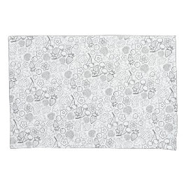 Berry Strawberry Cherry Black Hand drawn Modern. Kissenbezug