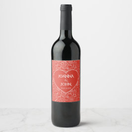 Berry Strawberry Cherry White Hand drawn Modern. Weinetikett