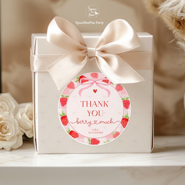 Berry Strawberry  Runder Aufkleber (berry strawberry sticker, strawberry round sticker, berry round sticker, strawberry classic sticker,)