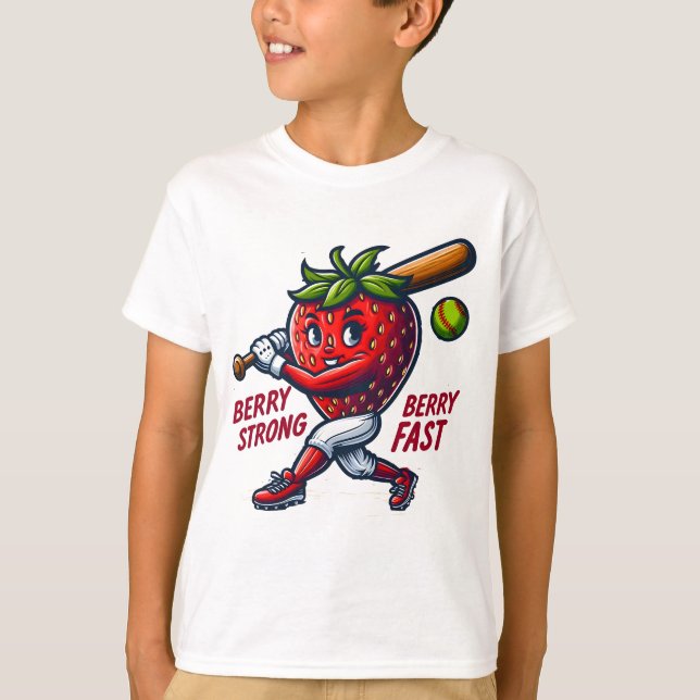 Berry Strong, Berry Fast! Strawberry Softball T-Shirt (Vorderseite)