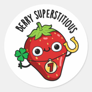 Berry Superstively Funny Strawberry Pub Runder Aufkleber