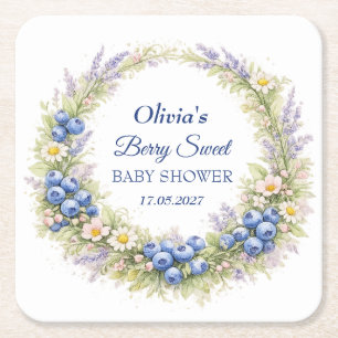 Berry süße Babyparty Blaubeer Baby Mädchen Junge Rechteckiger Pappuntersetzer