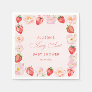 Berry süße Babyparty-Erdbeer-Schleife  Serviette