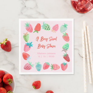 Berry süße Babyparty Erdbeere Serviette