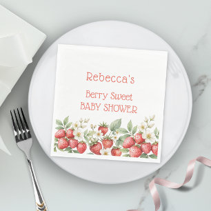 Berry süße Babyparty Erdbeeren blühen Serviette