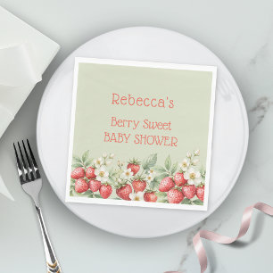 Berry süße Babyparty Erdbeeren blühen Serviette