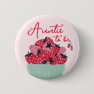 Berry süße Babyparty Tante Button