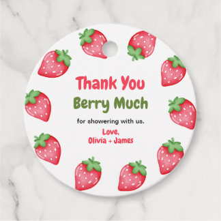 Berry süße Erdbeere Baby Shower Dankeschön  Geschenkanhänger