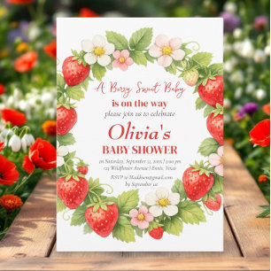 Berry süße Erdbeeren Baby Shower Einladung