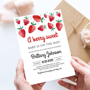 Berry süße Erdbeermädchen-Baby-Shower-Einladung Einladung