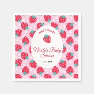 Berry süße pinke Erdbeerbaby-Party Serviette