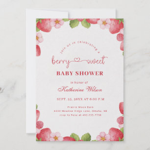 Berry süße Wasserfarbe Erdbeere Baby Shower Einladung