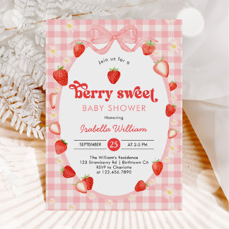 Berry süßer Sommer Erdbeere Baby Shower Einladung