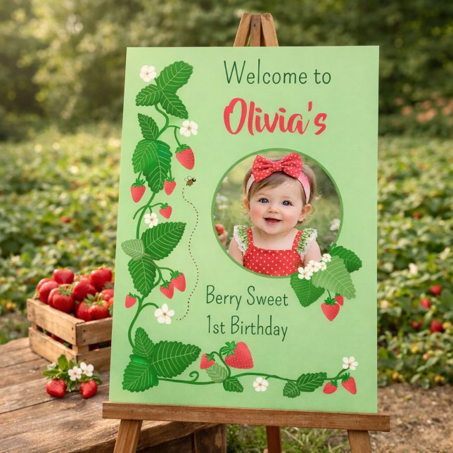 Berry Sweet 1. Geburtstag Erdbeere  Poster (Von Creator hochgeladen)