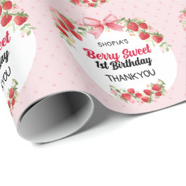 Berry Sweet 1. Geburtstag Geschenkpapier