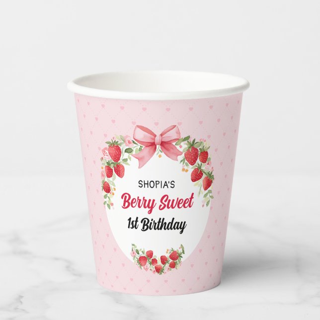Berry Sweet 1. Geburtstag Pappbecher (Vorderseite)