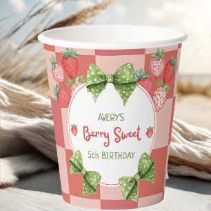 Berry Sweet 5. Geburtstag Erdbeerpärty Pappbecher