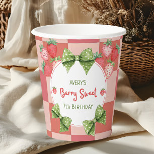 Berry Sweet 7. Geburtstag Erdbeerpärty Pappbecher