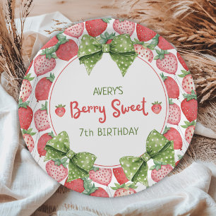 Berry Sweet 7. Geburtstag Erdbeerparty  Pappteller