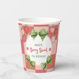Berry Sweet 7th Birthday Strawberry Party Pappbecher
