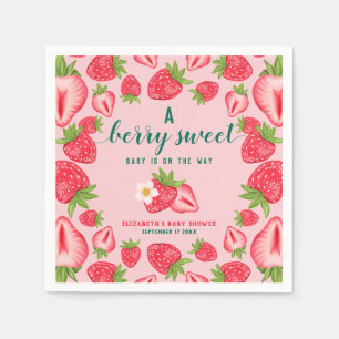Berry Sweet Baby auf dem Weg Erdbeeren Baby Dusche Serviette