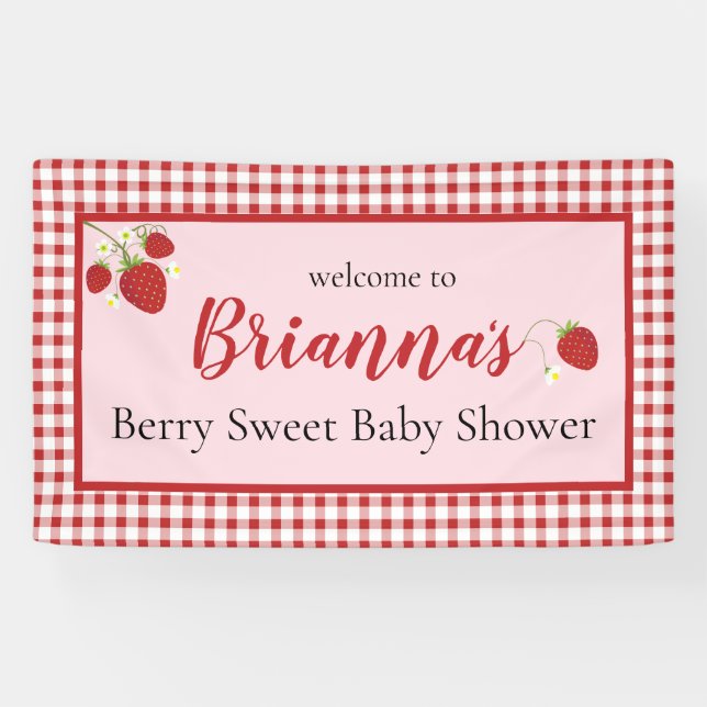 Berry Sweet Baby Duschbanner| Rosa und Rot Banner (Horizontal)