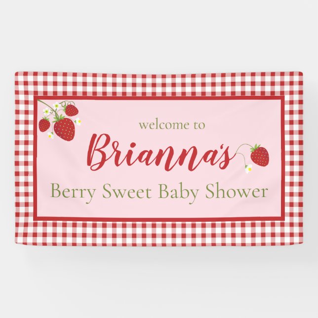 Berry Sweet Baby Duschbanner| Rosa und Rot Banner (Horizontal)