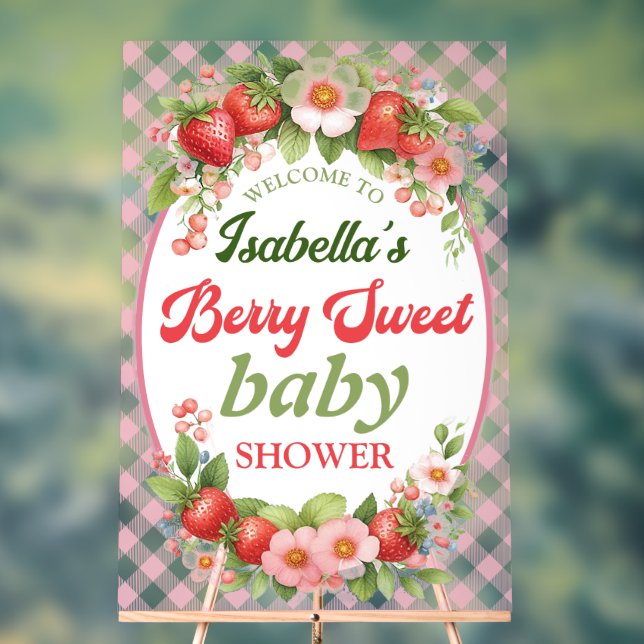 Berry Sweet Baby Dusche Begrüßungszeichen Acrylschild (Neutral)