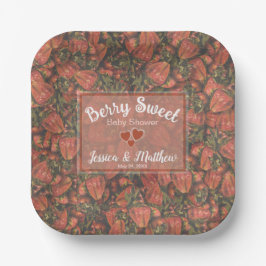 Berry Sweet Baby Dusche Teller - Erdbeeren