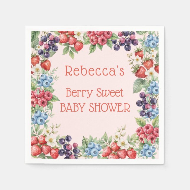 Berry Sweet Baby Duschrahmen für Beeren Serviette (Vorderseite)