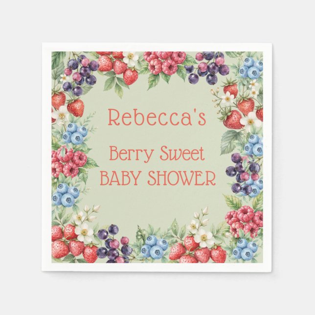 Berry Sweet Baby Duschrahmen für Beeren Serviette (Vorderseite)